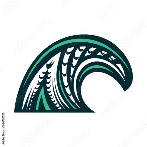 Maori Wave Vector Icon, Tribal Art Vector Icon Set of Various Transportation Vehicles