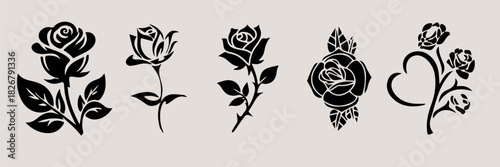 black and white silhouettes of flowers