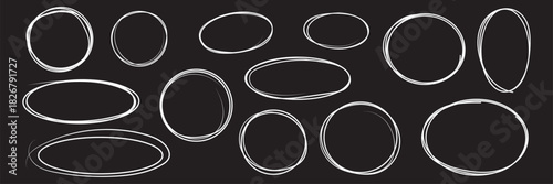 Hand drawn cartoon circle line vector illustration doodle sketch style for concept design.