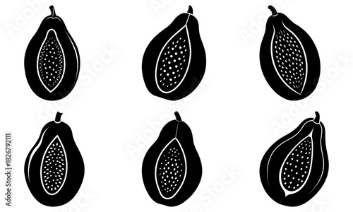 Elegant papaya fruit graphic design, perfect for a health-focused brand, vibrant food blog, or tropical-themed project. Fresh, modern, and eye-catching design element