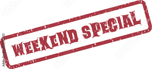 Promotional Weekend Special Red Rubber Stamp for Deals and Discount Offers