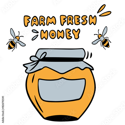 Farm Fresh Honey Jar with Logo