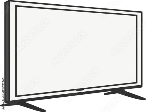 Modern flat screen television mockup for product display or advertising, perfect for showcasing your digital designs, sleek design, minimalist style