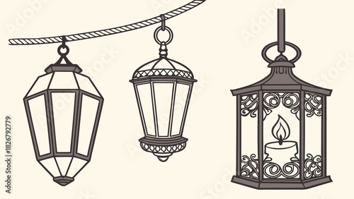 Charming vintage lantern collection creates a warm, inviting ambiance perfect for home decor, holiday celebrations, and adding a touch of rustic elegance