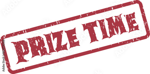 Prominent red grunge stamp indicating the exciting moment for awarding a prize