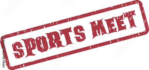Red rectangular rubber stamp impression clearly indicating a sports meet event