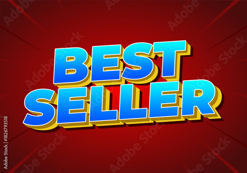 A vibrant graphic featuring the words Best Seller in bold, colorful typography against a red backgro