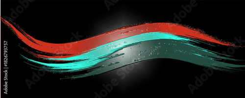 Happy national day of Karachay-Cherkessia with artistic watercolor country flag background. Grunge brush flag illustration vector Eps10