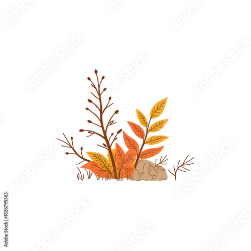 set of autumn leaves