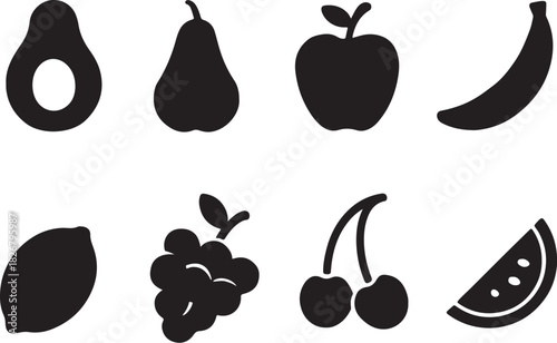 Tree house gallery lock banana and other fruits vector icons