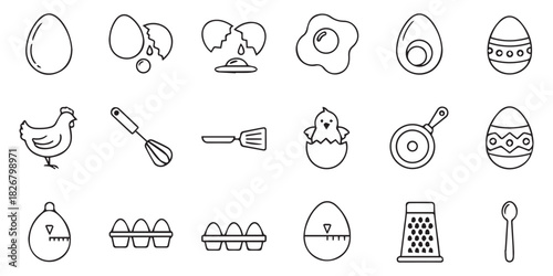 Egg icons set Vector