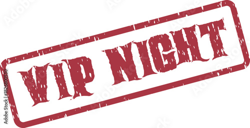 VIP Night Official Red Stamp Mark for Exclusive Parties and Premium Evening Events