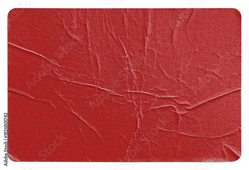 Red Wrinkled Paper with Vertical Crease