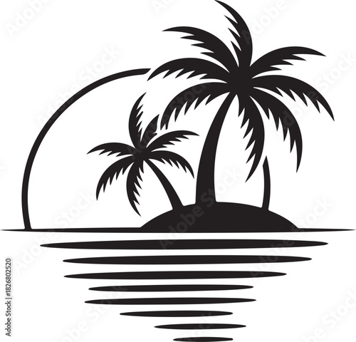 Wallpaper Mural tropical beach retro poster palm trees mountains sunset vector

 Torontodigital.ca