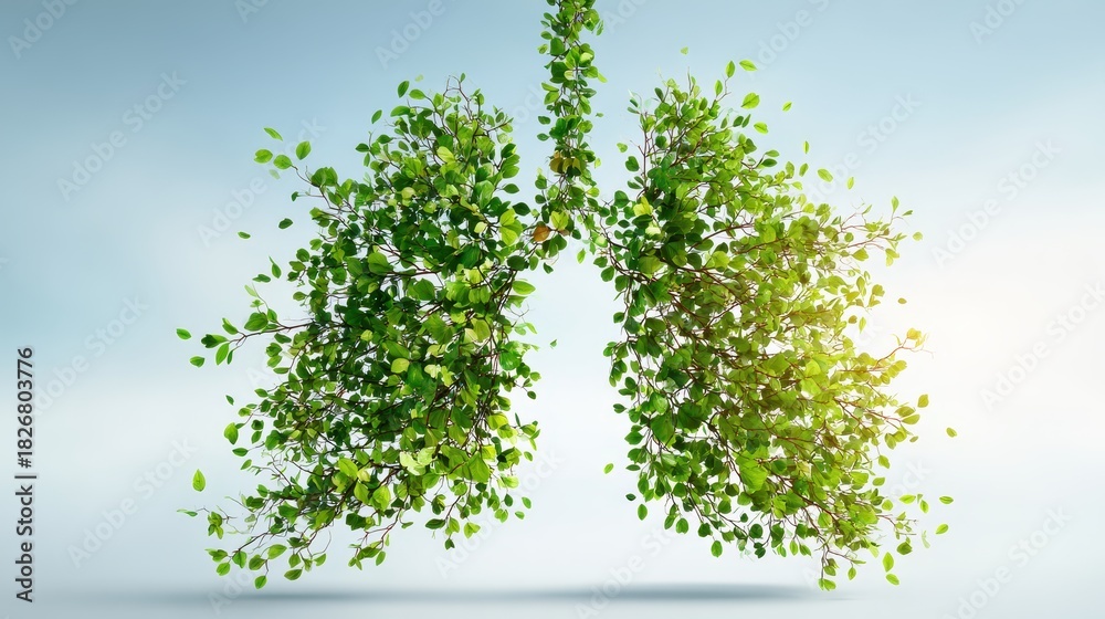 Fototapeta premium Symbolic Lungs of Greenery Promoting Pure Oxygen and Wellness