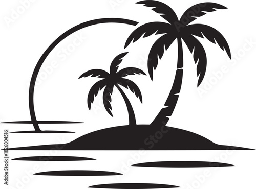 silhuette plam tree vector images
