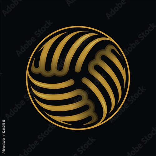 Arabic Calligraphy of the Name of God (Allah) in Circle Shape