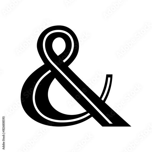 Elegant Symbol: A sleek, modern rendering of the ampersand, an enduring symbol of connection and unity, rendered in a crisp, stylish design.
