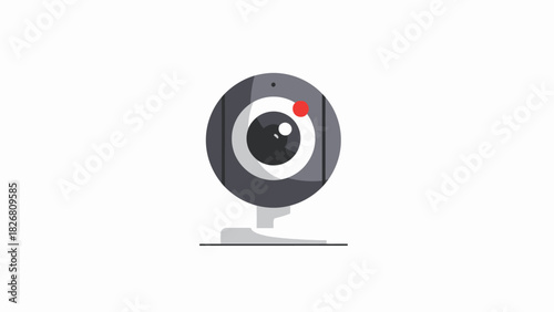 Stylized Webcam Icon with Lens and Recording Indicator.