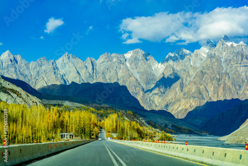 Majestic view of the Passu cones from the Karakoram highway