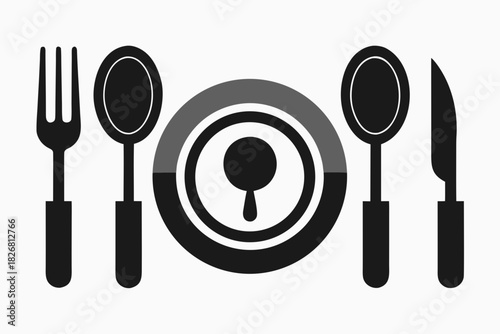 Spoon fork and knife cutlery set for dining and kitchen use