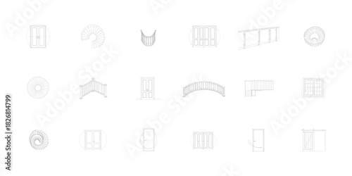 Architectural Drawings of Doors Stairs and Windows