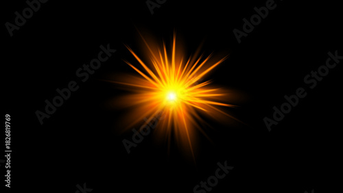 Golden sunlight lens flare png  transparent glow effect, optical sunlight glow warm lens flare png overlay.