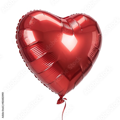 Glossy Metallic Red Heart Balloon – Shiny Reflective Decoration