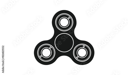Black silhouette of a three winged fidget spinner toy