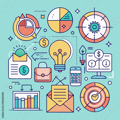 Analytics, Charts & Business Infographic Elements