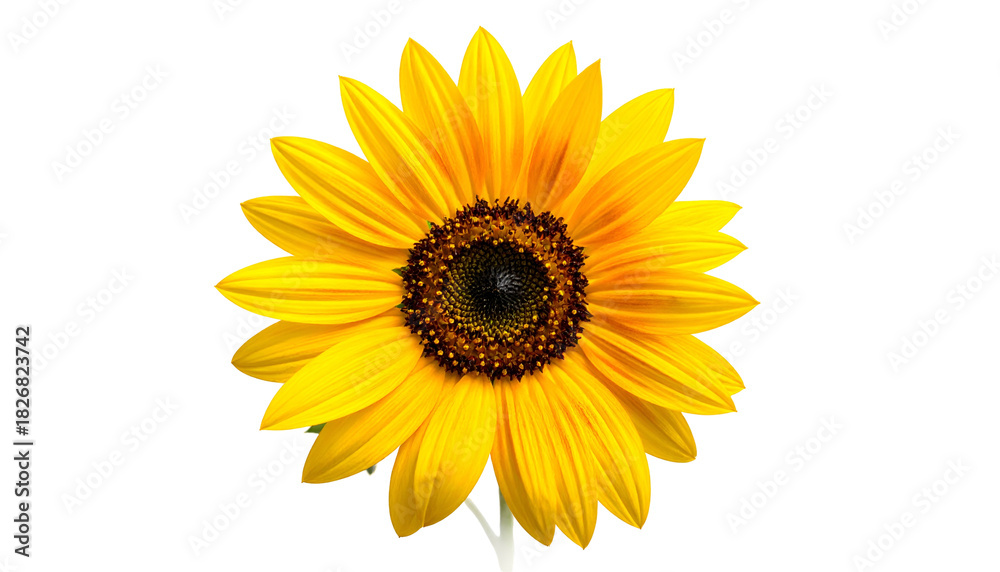 Fototapeta premium Close-up of a vibrant sunflower, its petals radiating yellow and orange against a dark background