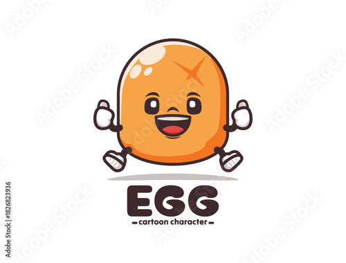 Egg cartoon mascot with thumbs up