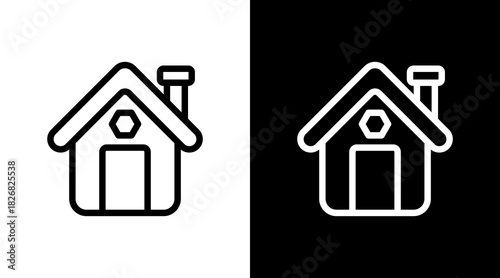 Home With Icon Set Design