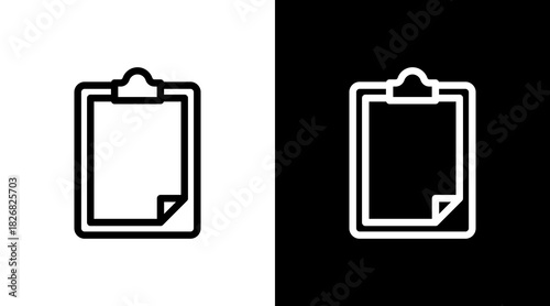 Clipboard With Icon Set Design