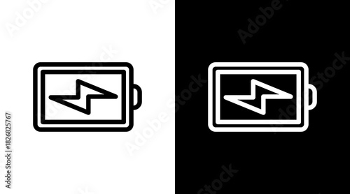 Battery With Icon Set Design