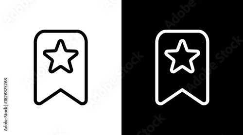 Bookmark With Icon Set Design