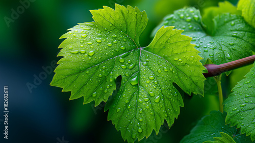 Grape Vines Covered in Morn...