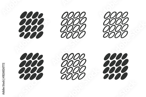 Bath Mat Logo Variations. Bath Mat Texture. Icon set. Set Logo of Bath Mat Texture: tactile microfiber pattern. harmonious logo variations of the