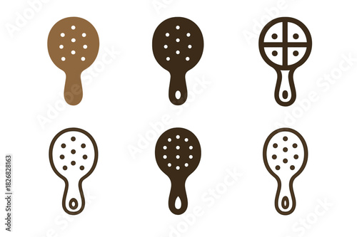 Cultural Hygiene Icons. Cultural approaches to hygiene. Icon set. Set Logo of cultural hygiene: natural body scrub tool. harmonious logo variations of the same