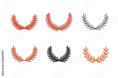 Festive Garland Icons. festive garlands. Icon set. Set Logo of festive garlands: tinsel strand. harmonious logo variations of the same emblematic concept, each