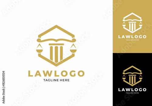 law enforcement justice icon logo vector