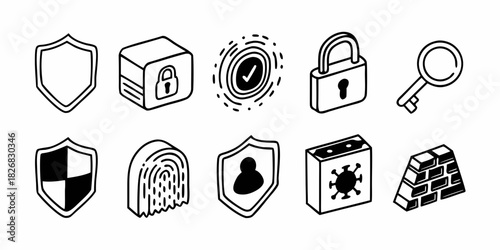 A collection of hand-drawn doodle-style medical and healthcare icons, including a stethoscope, ambulance, and heart symbol, isolated on a white background