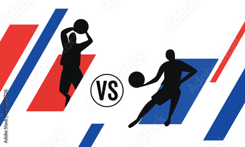 World basketball day, two team vs match concept design.
