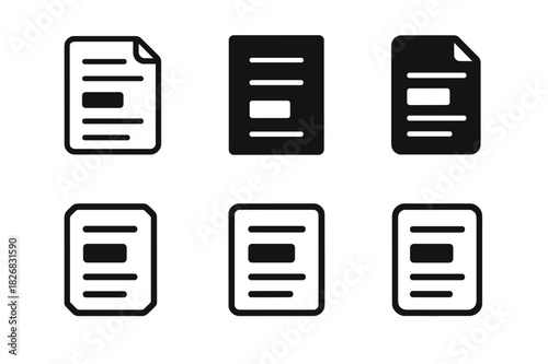 Bank Statement Logos. Bank statement with charges. Icon set. Set Logo of bank statement: list with highlighted deductions. harmonious logo variations of the