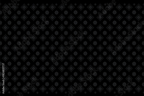 Wallpaper Mural Abstract black background with silver Thai pattern, designed for backdrop or wallpaper. Torontodigital.ca