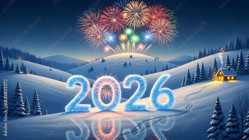 Fototapeta premium New Year 2026 Winter Celebration
