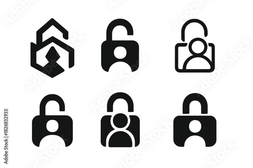 Game Expansion Icons. Game expansions. Icon set. Set Logo of game expansions: world map extension. harmonious logo variations of the same emblematic concept,