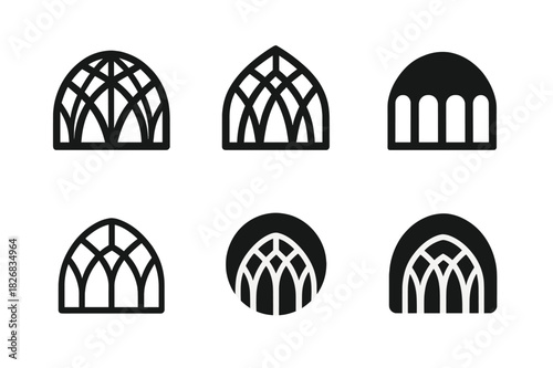 Diverse Architectural Logos. photographs of awe-inspiring architecture and design. Icon set. Set Logo of photographs of awe-inspiring architecture and design: