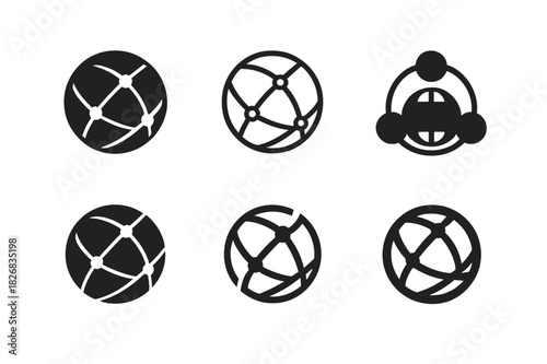 Networking Logo Variations. Networking for success. Icon set. Set Logo of networking: global connection network. harmonious logo variations of the same