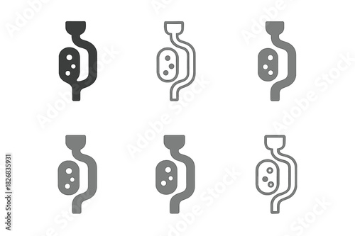 Fermentation Icon Set. Fermentation process. Icon set. Set Logo of Fermentation process: Bacterial fermentation icon. harmonious logo variations of the same